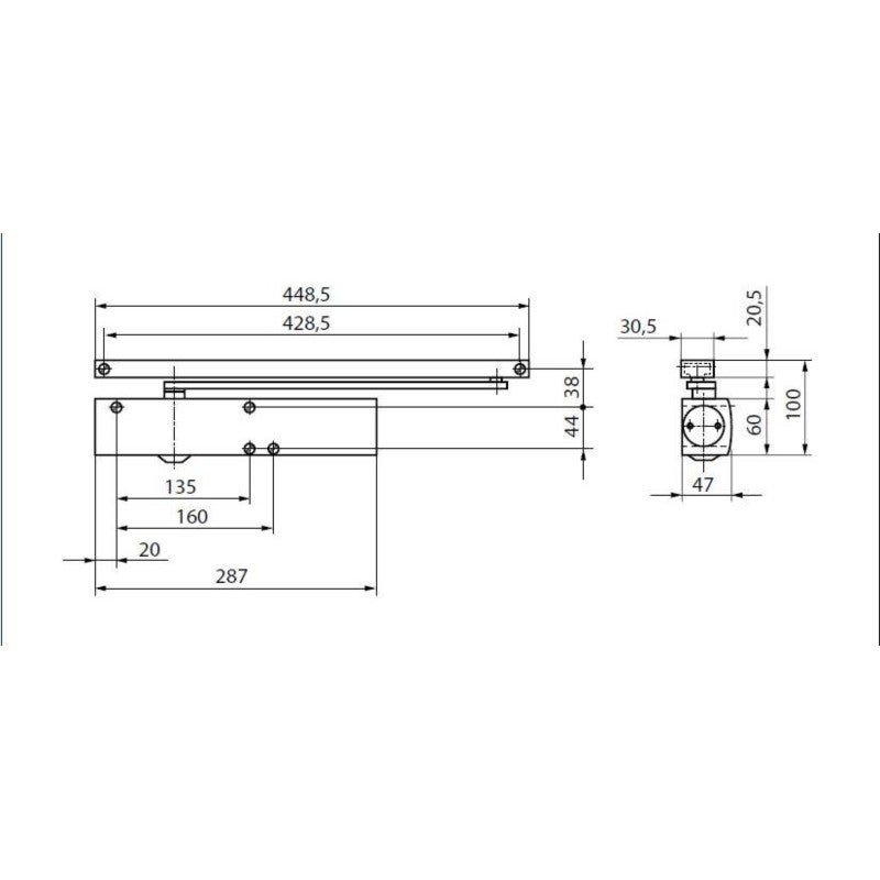Ferme-porte TS5000 GEZE - Force réglable 2 à 6 - Sans bras - Blanc - 027335 - 2