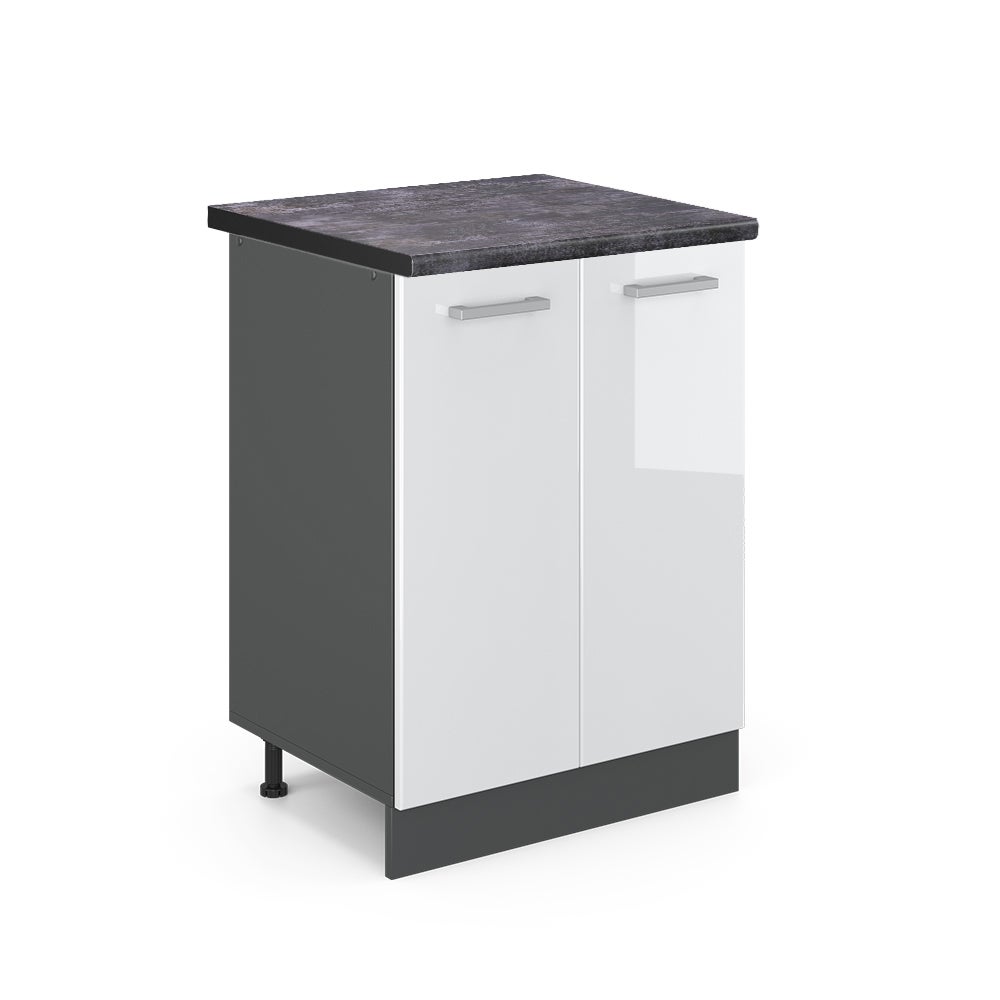 Vicco Szafki kuchenne R-Line, Biały wysoki połysk, 60 cm , BP Antracyt