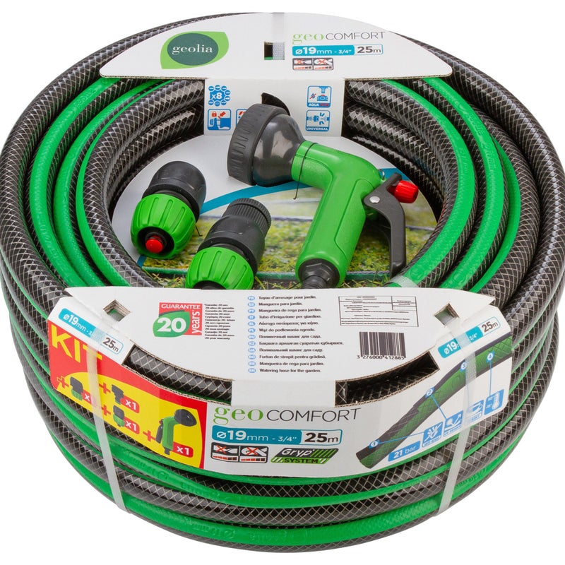 Wąż ogrodowy GEOLIA Comfort L.25 m Śred.18.5 mm