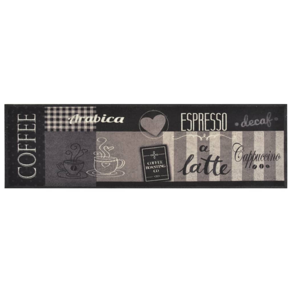 Tappeto Da Cucina Antiscivolo Lavabile 60x150 Cm Nero - Passatoia Morbida Per Pavimento, Ingresso E Corridoio
