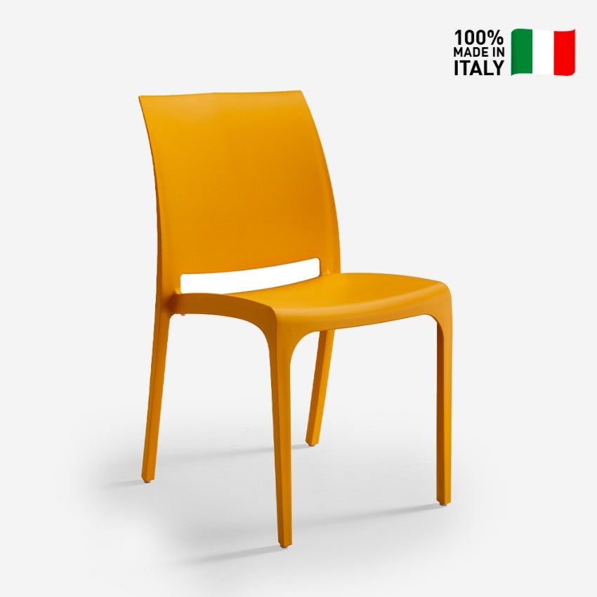 Sedia per giardino bar ristorante esterno impilabile Volga Bica - Arancione - 2