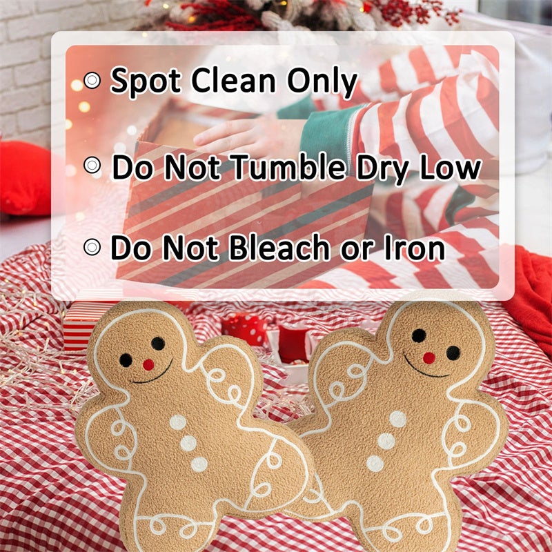 Almofada em forma de biscoito de gengibre para decoração de Natal, sofá, sala e cama, 33x43 cm - 8
