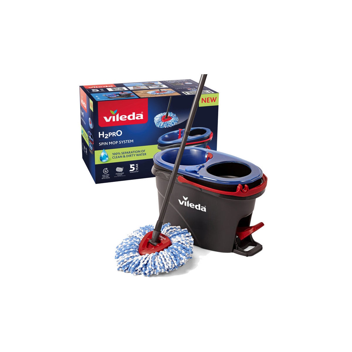 Système SpinMop H2PrO à double réservoir de 6 L – Vileda H2PrO SpinMop H2Pro - 2