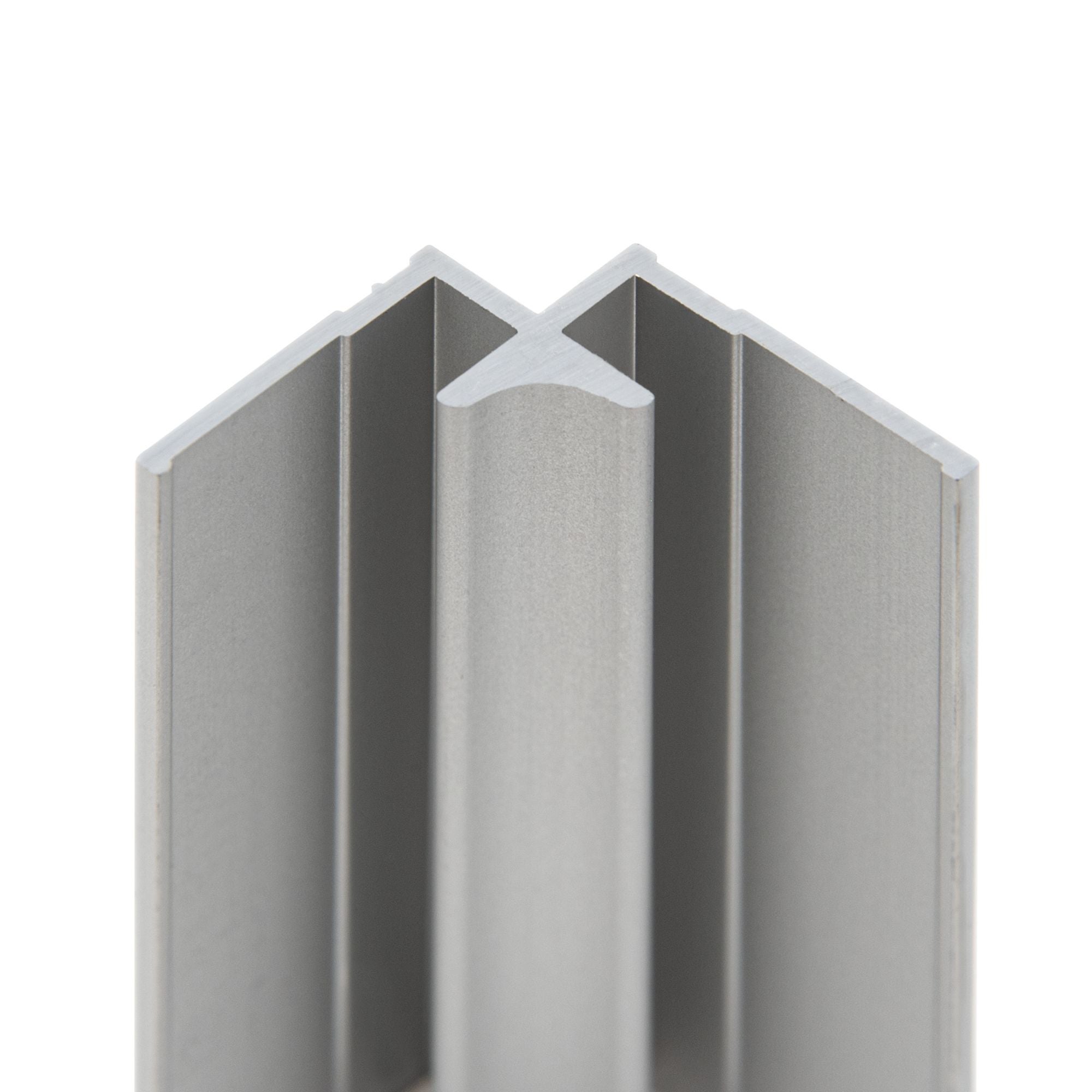 Schulte pack de 4 profilés 210cm: 2 profilés de finition+1 profilé d’angle+1 profilé d'extension pour panneaux muraux DécoDesign&nbsp;aluminium alu-argenté - 3