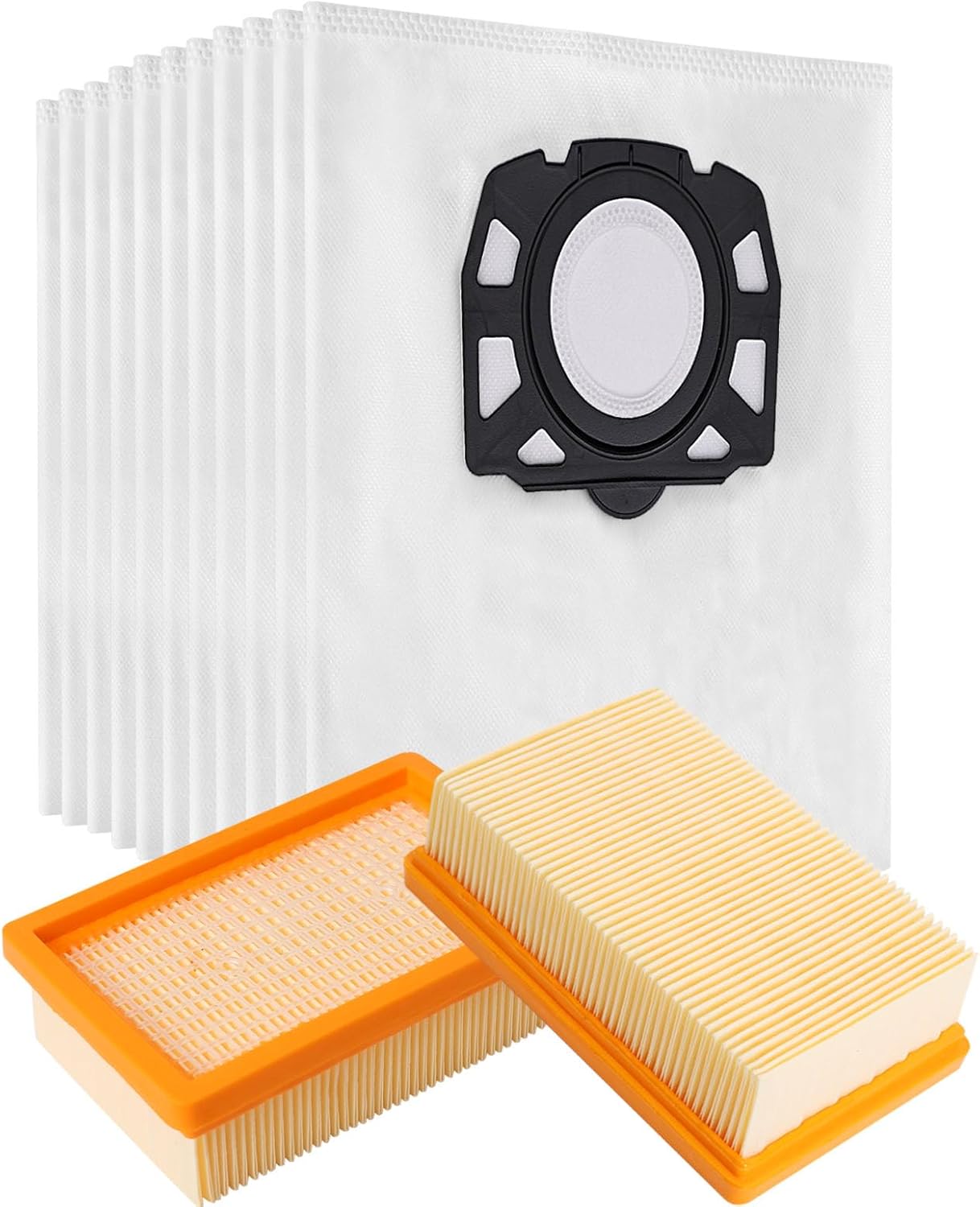 2 Stuks Platte Vouwfilter Voor Kärcher WD4, WD5, WD6, MV4, MV5, MV6, WD5P, WD6P – Wasbaar En Herbruikbaar, KFI 4410 Compatible