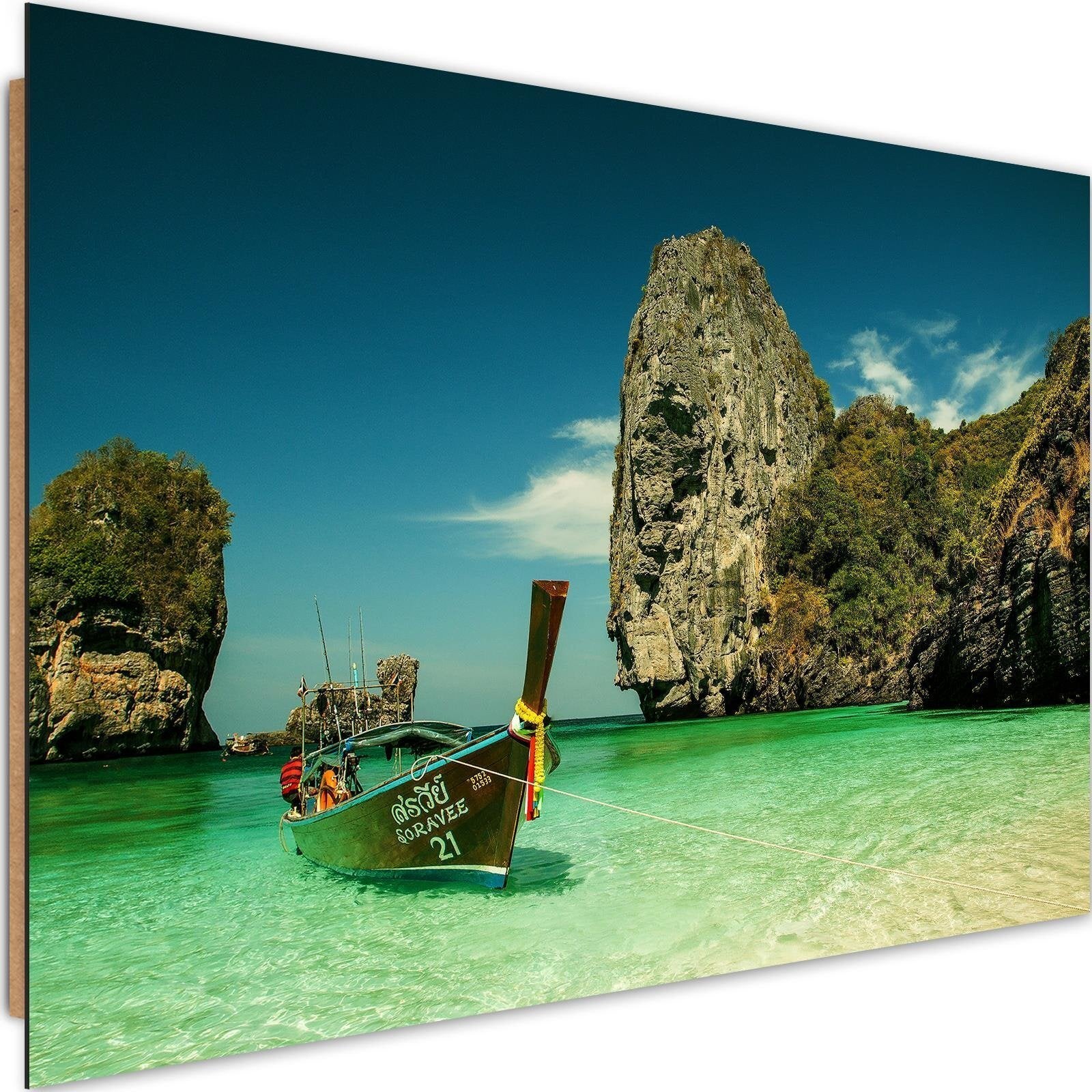 Tableau toile photo de la mer et bateau