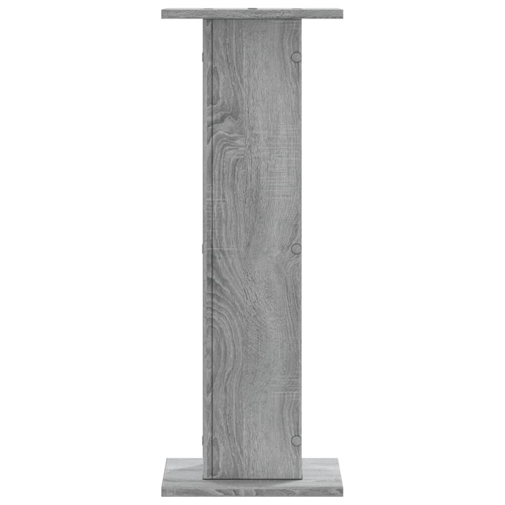Supports pour plantes, 2 pièces, gris, panneau de bois - 7