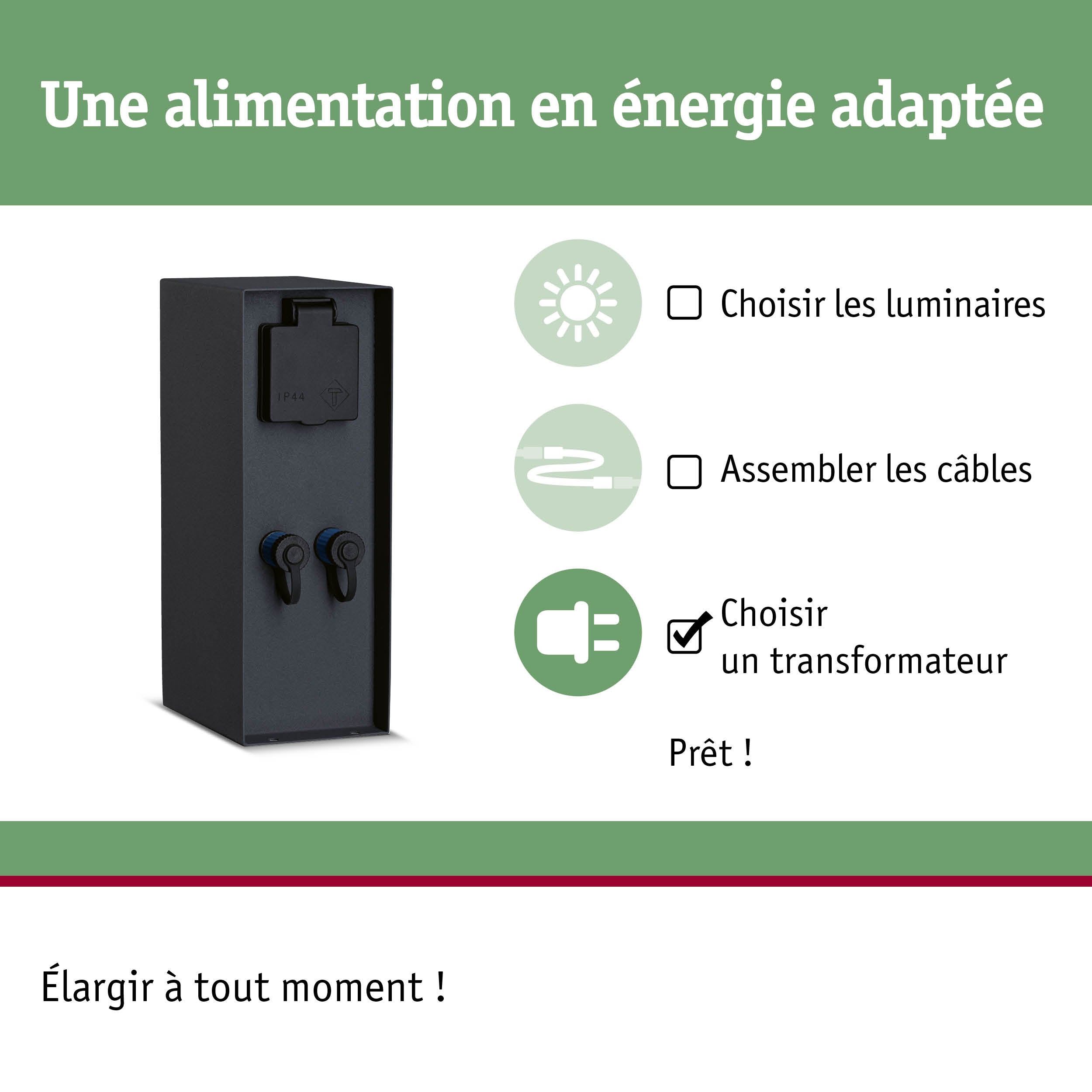 Plug & Shine Colonne de prises Rio incl. transformateurs IP44 Anthracite - 5