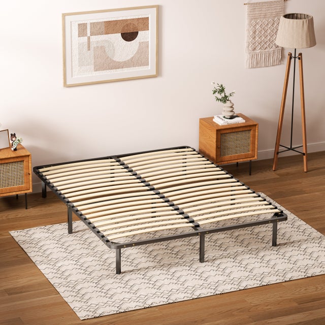 TEENO Sommier à lattes 2x18, 160x200 cm, beige, robuste