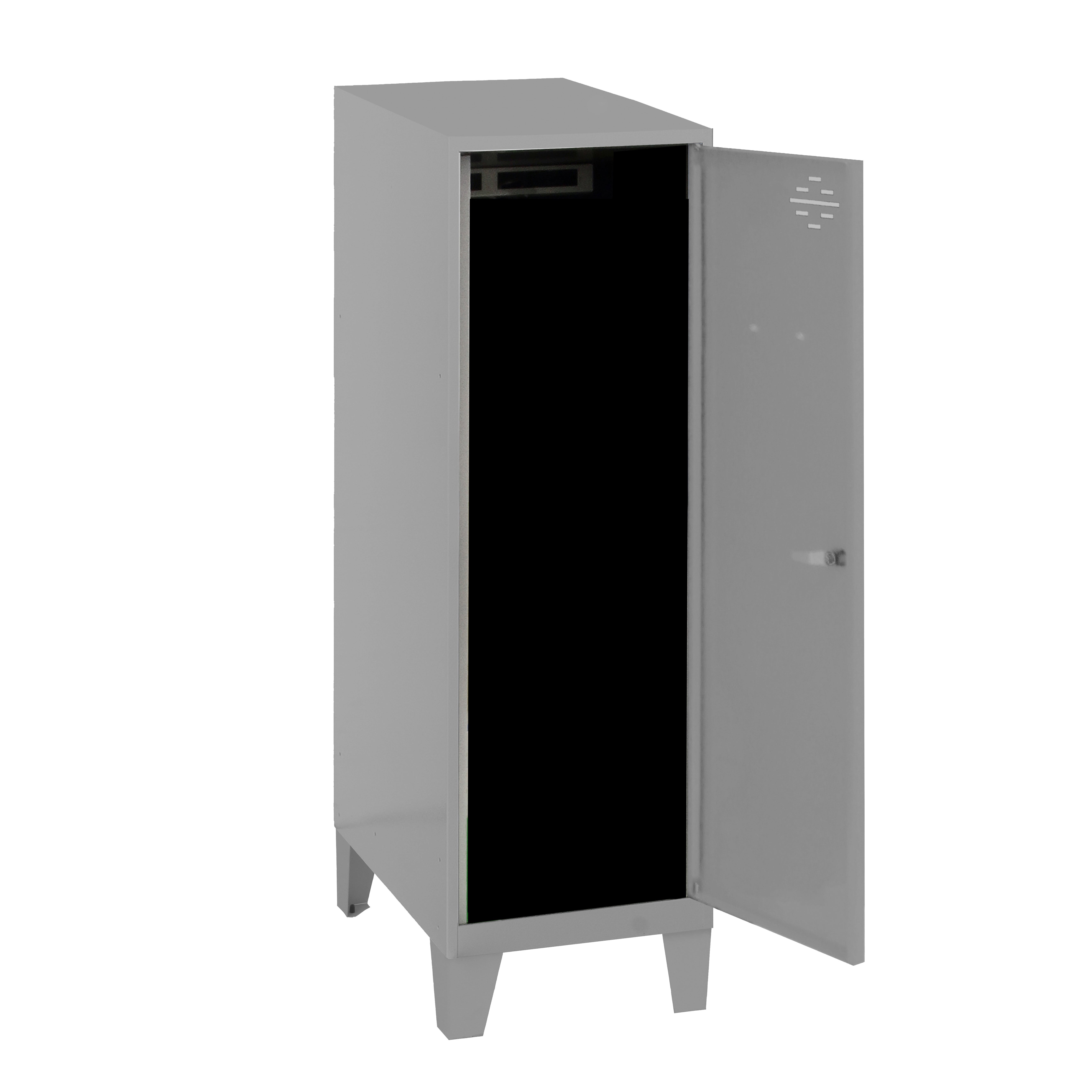 Taquilla Metálica Simon Rack De 4 Puertas – 1800x300x500 Mm, Con Llave Y Portaetiquetas, Gris