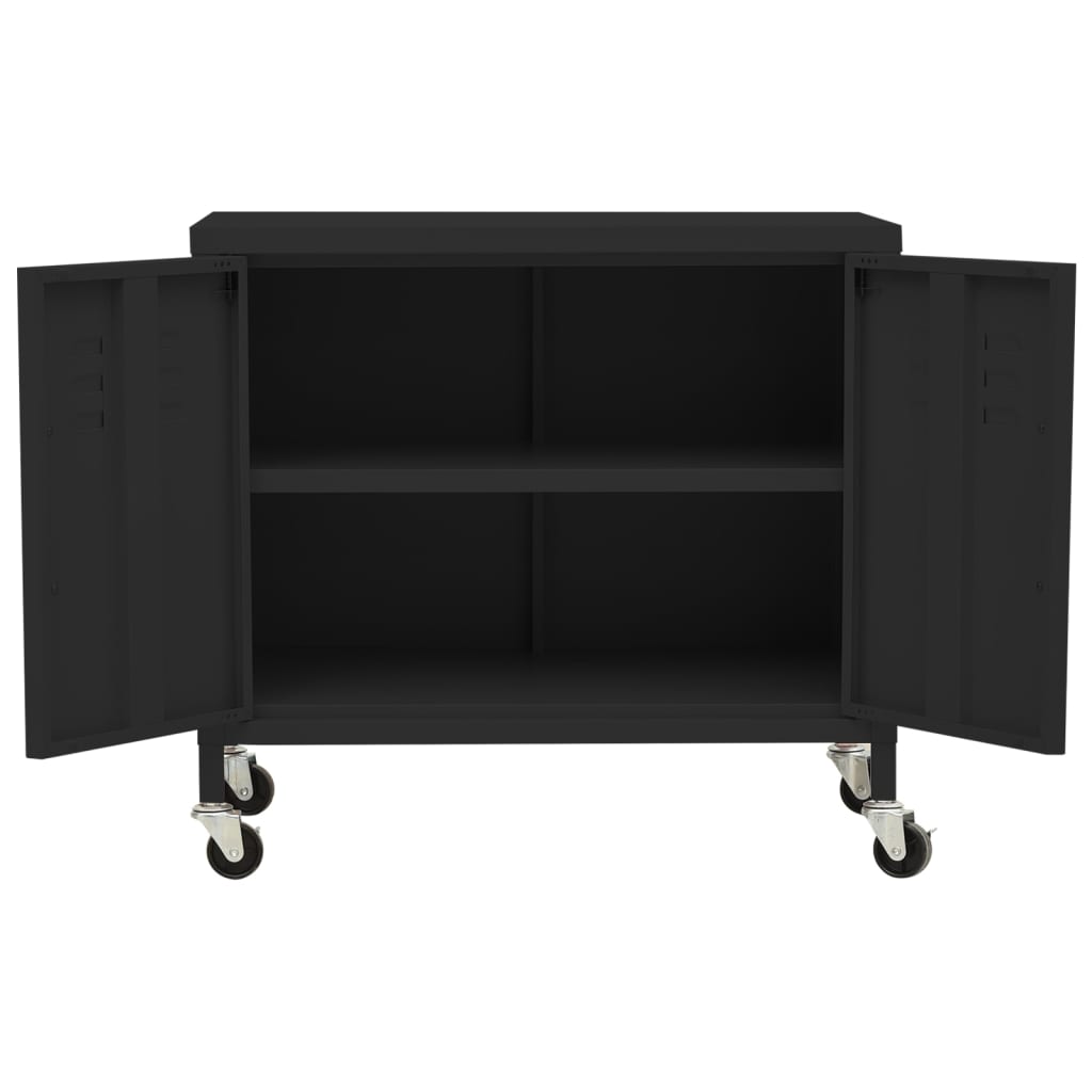 Mueble de almacenaje | Armario de almacenamiento acero negro 60x35x56cm CFW712772 - 6