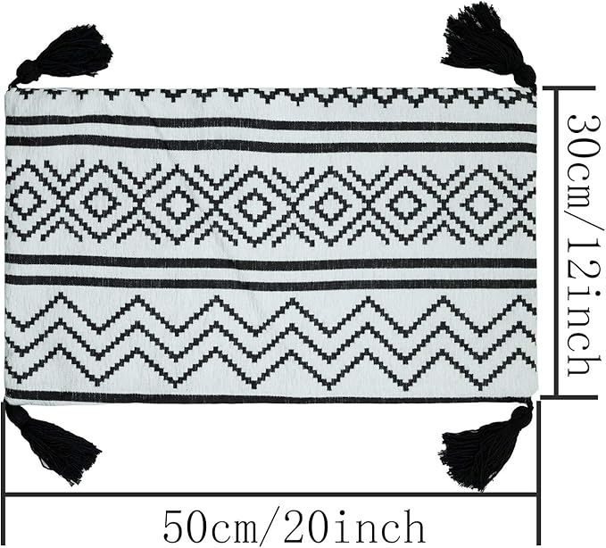 Lot de 2 housses de coussin, 30*50 cm, motif géométrique noir et blanc, housses de coussin décoratives pour canapé, chambre, chaise, lit, jardin - 2