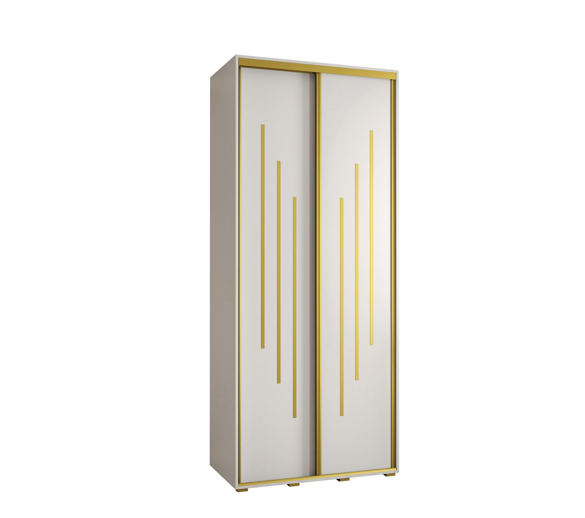 Szafa przesuwna wysoka Davos 8 100 x 45 x 235,2 cm biały + biały + u. złoty - Abiks Meble