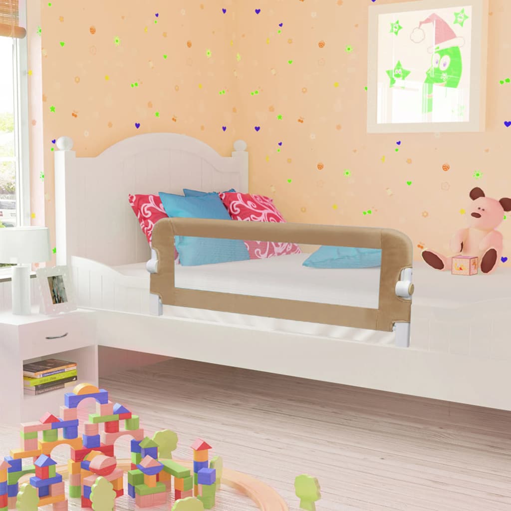 Maison exclusive - barandilla de seguridad cama de niño poliéster taupe 120x42 cm