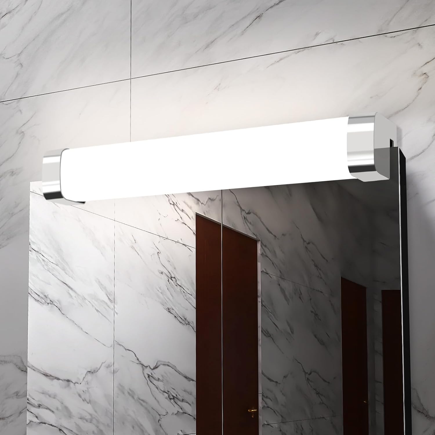 ZMH Lampa łazienkowa LED z wtyczką 37CM chrom Lampa łazienkowa sypialnia IP44