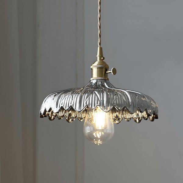 Nowoczesna lampa wisząca LED ST64 4W 2700K - szklany abażur w kształcie kwiatu, 24 x 14 cm - ciepłe światło - regulowany, 1,5 m - do restauracji(E27) - 3