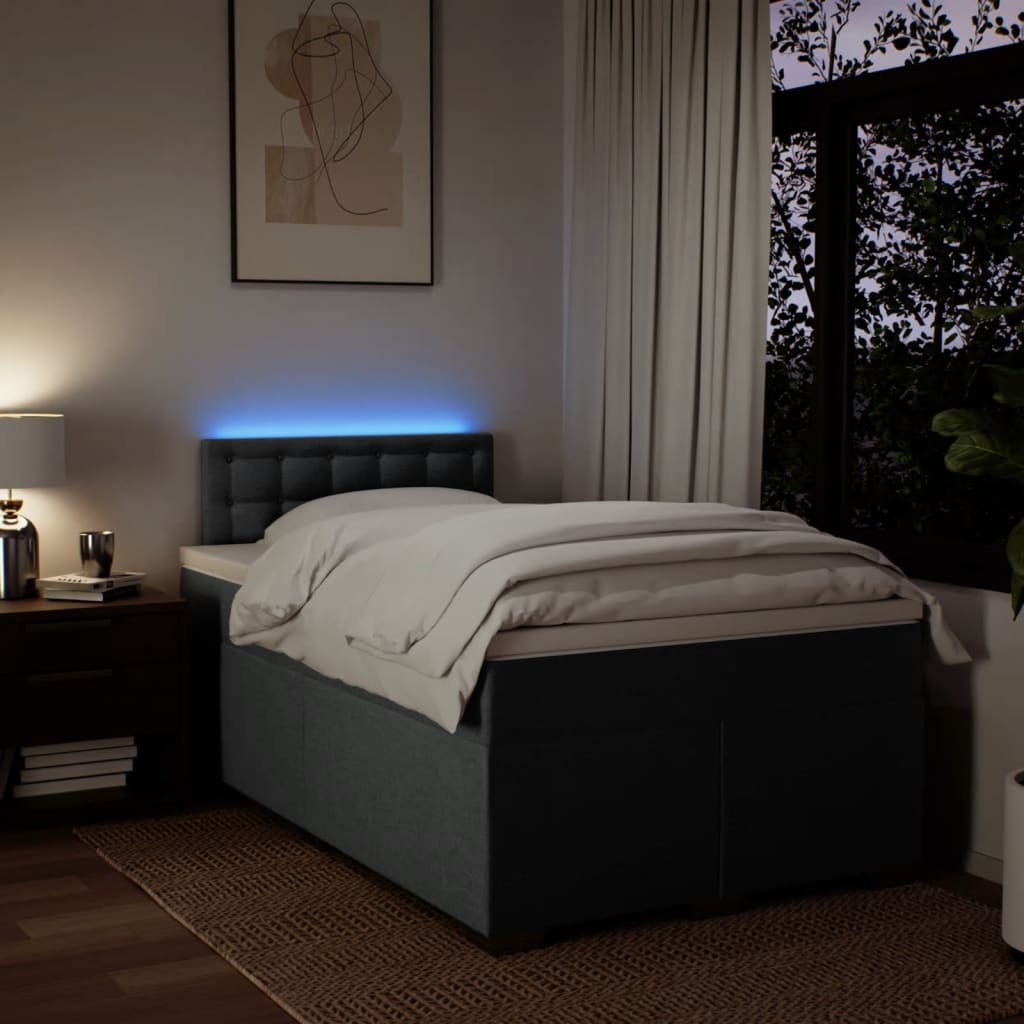 Base de cama ripa com colchão Cinza escuro 120x200cm Tecido | Leroy Merlin
