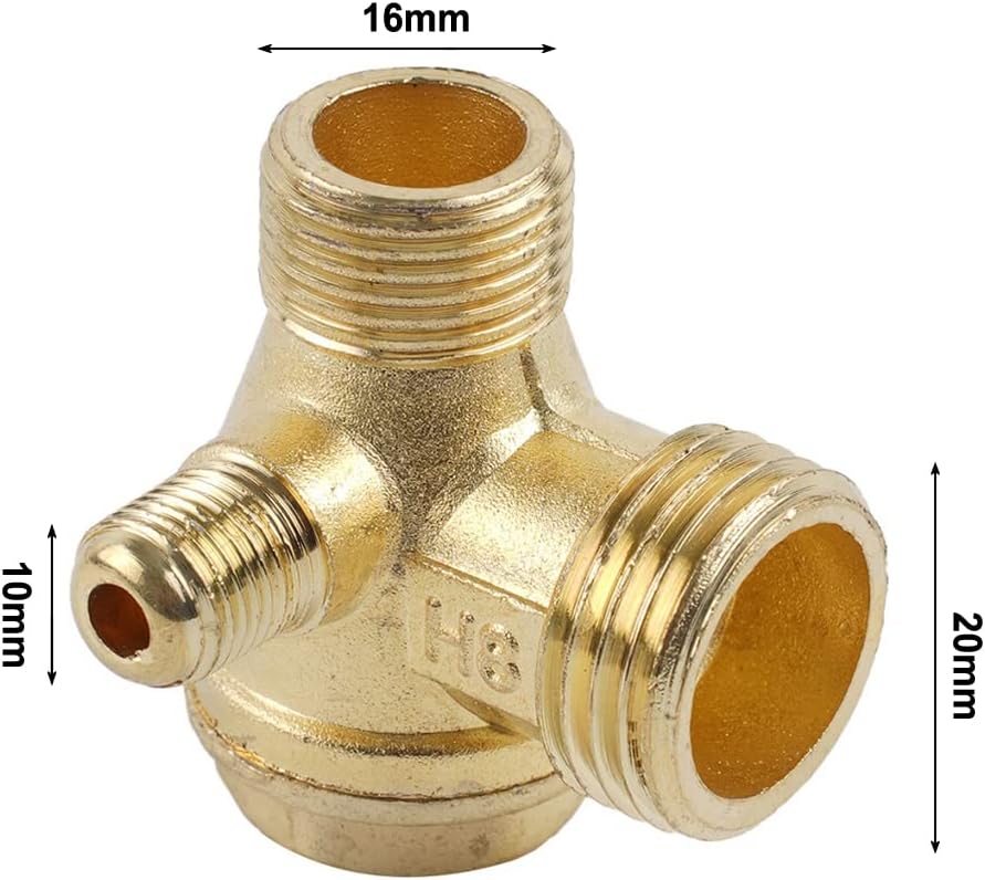 Tuyau Échappement 400mm + Clapet Anti-retour Alliage Zinc – Pièce Compresseur Air, 3 Ports - 3
