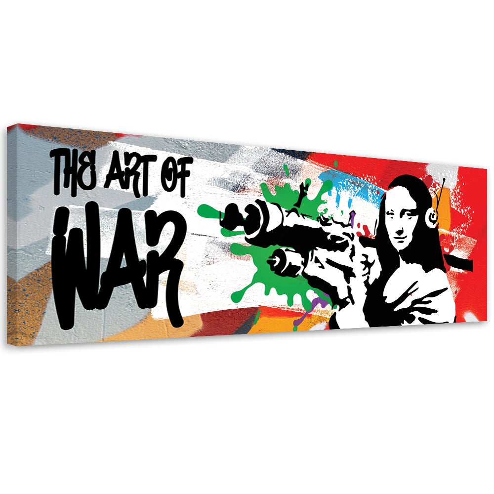 Obraz na płótnie, Banksy Mona Lisa i Bazooka 90x30