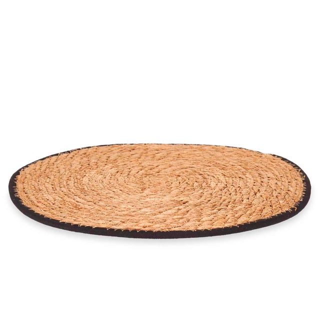 SALVAMANTEL ESPARTO BORDE TELA NEGRO 35CM 35x35x0,6 Cm. Color: Beige DAM