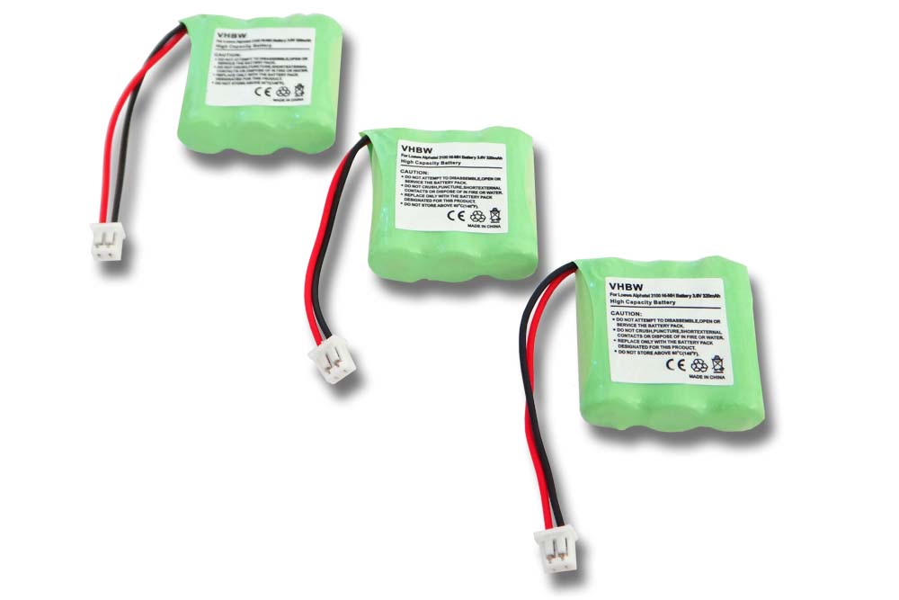 Vhbw 2x Batteria Compatibile Con Sagem D10T, D15T Telefono Fisso Cordless 320mah 3 6v Nimh 85670047