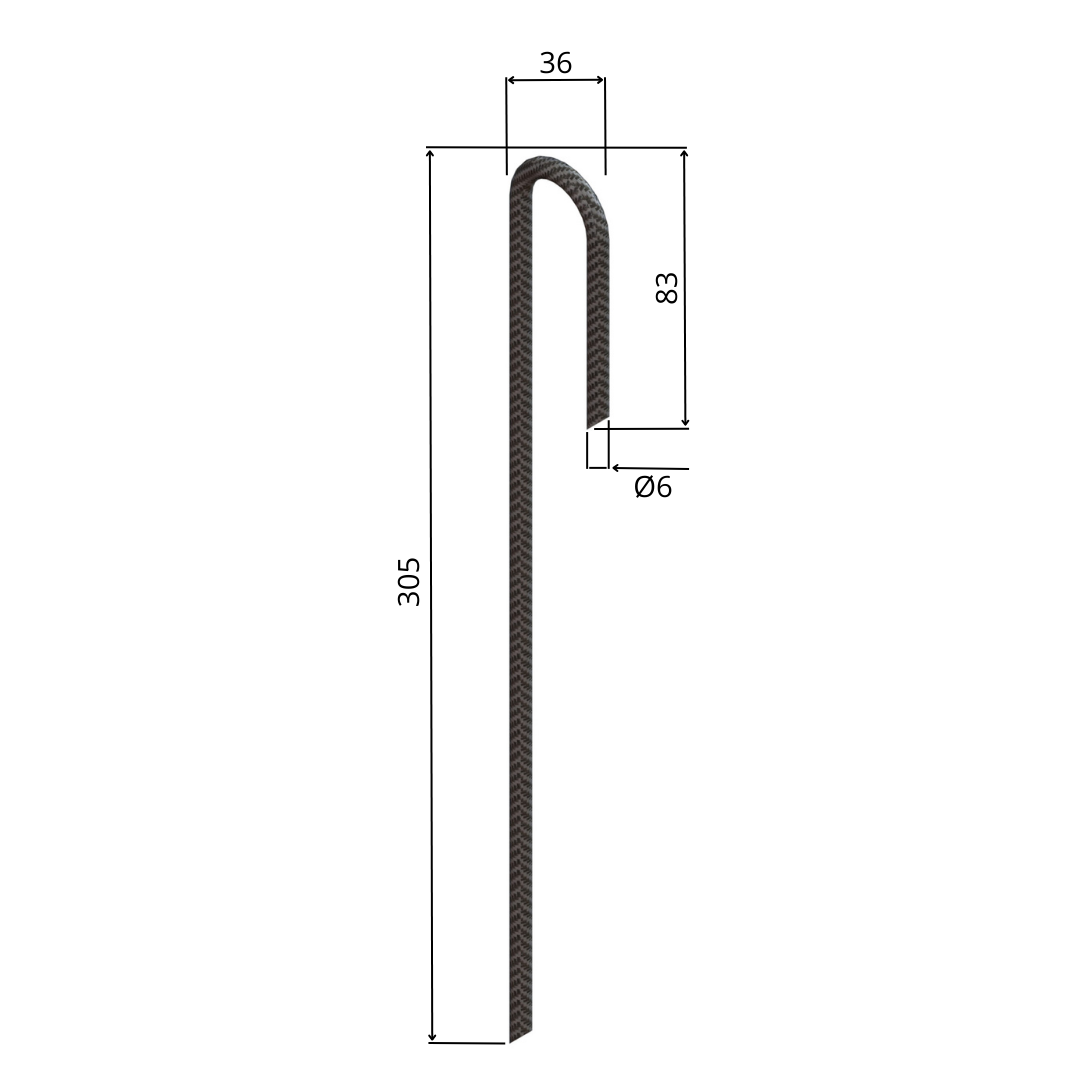 Pack de 10 piquetas de fijación de acero galvanizado en forma de J - ø 6mm - 7