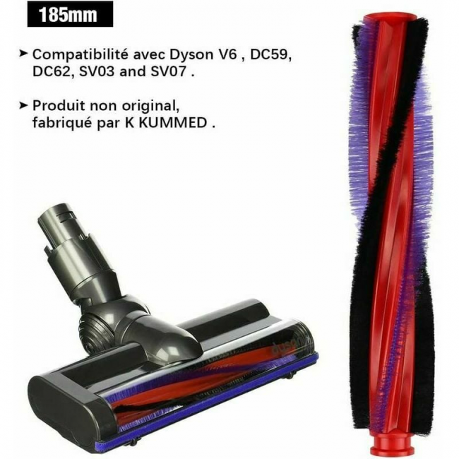 szt. 185 mm wałek szczotkowy do odkurzacza elektrycznego Dyson V6 DC62 SV03, zamienny, wałek szczotkowy do odkurzacza bezprzewodowego, część do odkur - 2