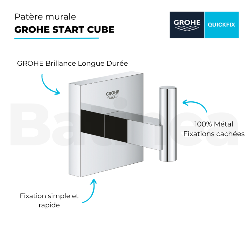 Patère murale GROHE Start Cube chromé - 2