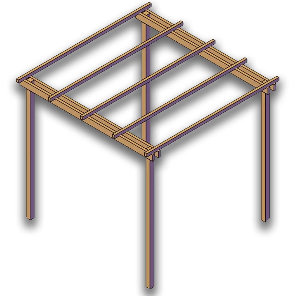 Pergola de jardin en bois SLIM 300x300 cm, traitée autoclave Classe 4 ...