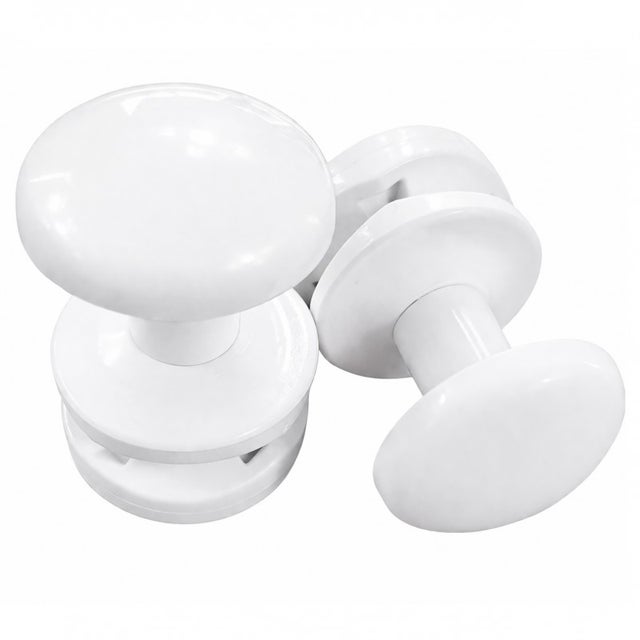 Lot de 2 patères blanches pour sèche serviette, sans perçage, simplement à visser. Convient pour sèche serviette à tubes ronds ou plats