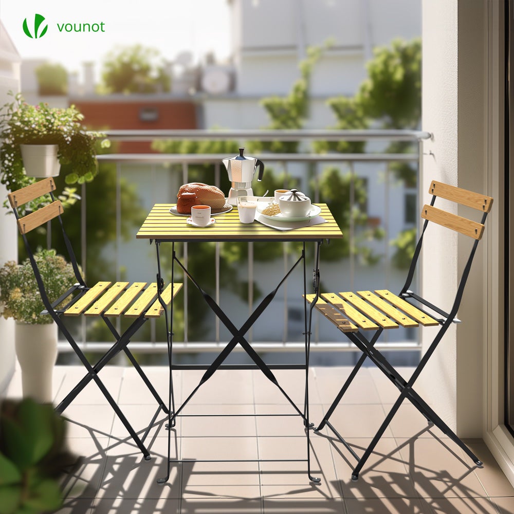 Salon de jardin en Bois Marron 2 personnes - 3