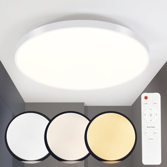 ZMH Wodoodporna, biała lampa sufitowa LED IP44, 37 cm, do oświetlenia wewnętrznego