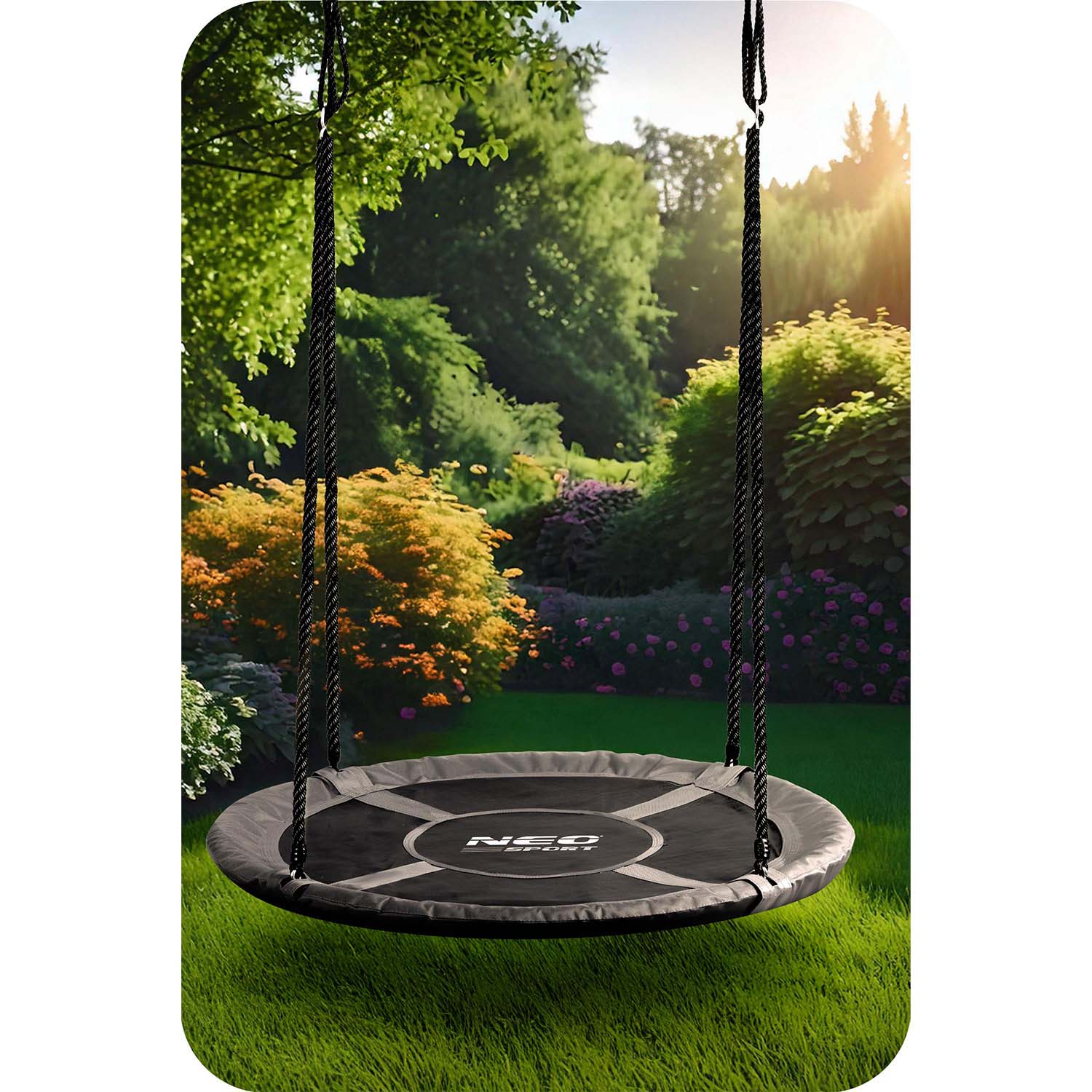 Huśtawka ogrodowa Neo-sport NS-103 mocna bocianie gniazdo fotel wiszący 110 cm XXL - 3