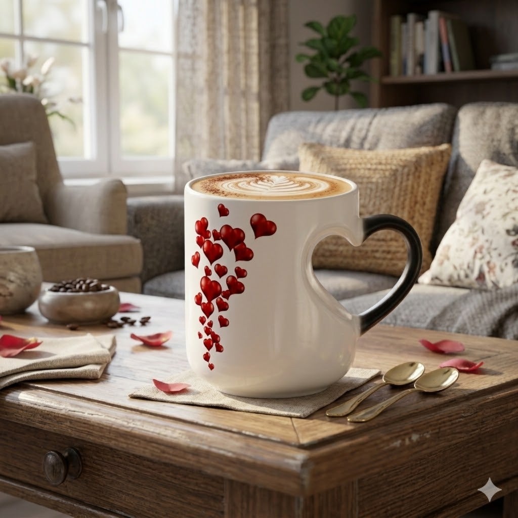 Heart-shaped color-changing mug, capacity 11oz | Leroy Merlin