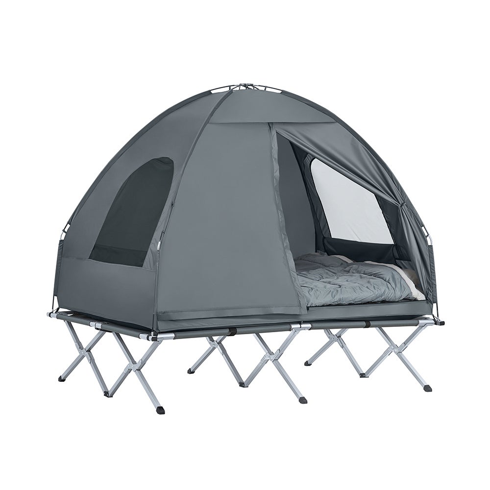 SoBuy Namiot kempingowy jednodrzwiowy Jasnoszary 193x145x185cm OGS32-L-HG
