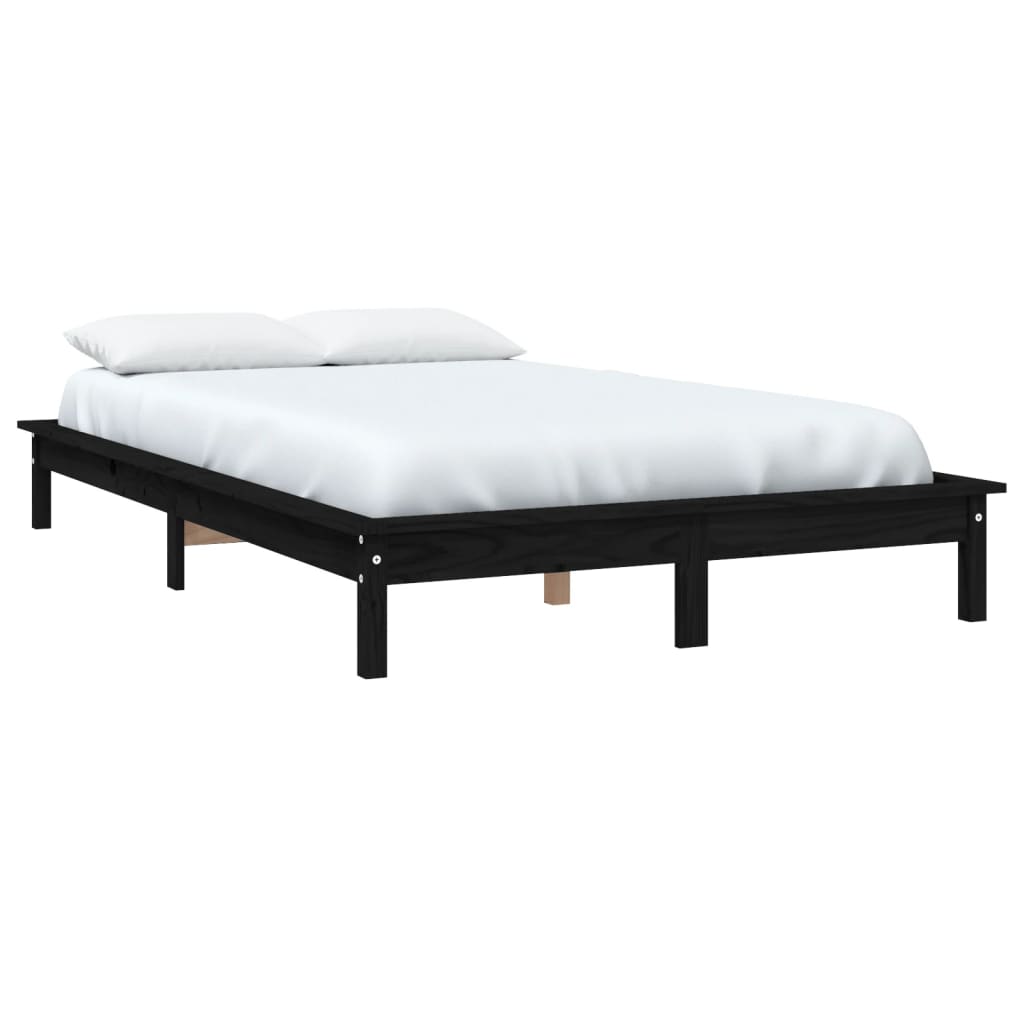 Cadre de lit sans matelas noir bois de pin massif vidaXL - 4