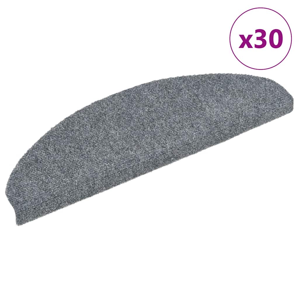 Tapis d'escalier auto-adhésifs 30 pcs | Paillasson d'escalier | Tapis de marche gris clair 65x21x4 cm CFW718510 - 2
