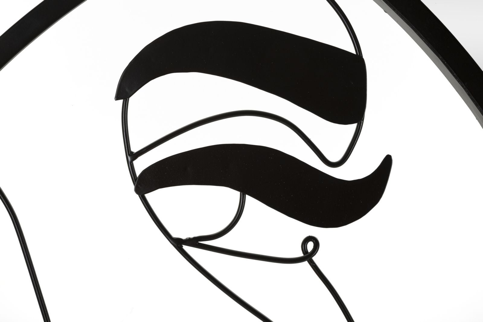 Specchio rotondo da parete in metallo nero volto Ø cm 80x3,8 - 3