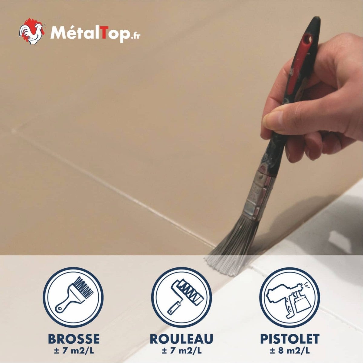 Peinture Sol Mat - Noir foncé - RAL 9005 - 5 L - Métaltop - 5