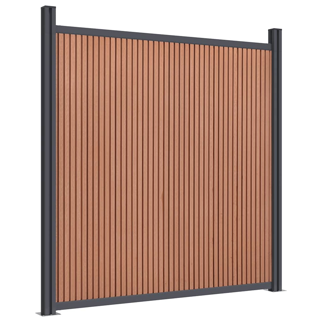Panneau de clôture marron en WPC, pour le jardin, 1218 × 186 cm - 4