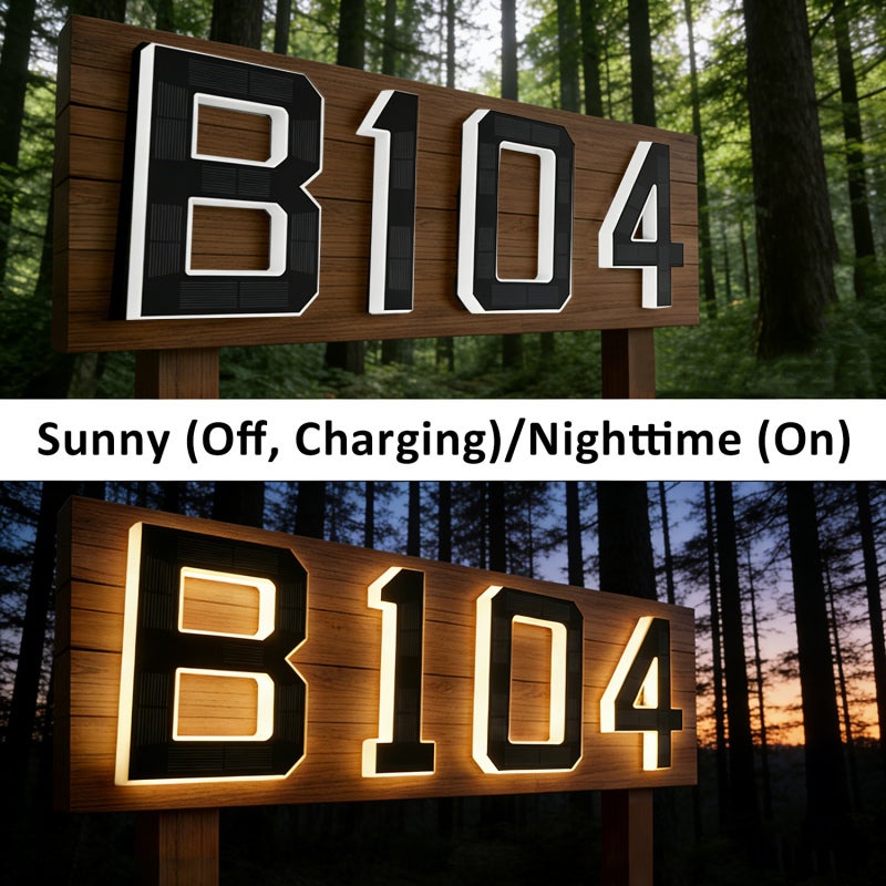 Numéro de maison lumineux, style moderne, 23 cm, solaire, LED, étanche ...