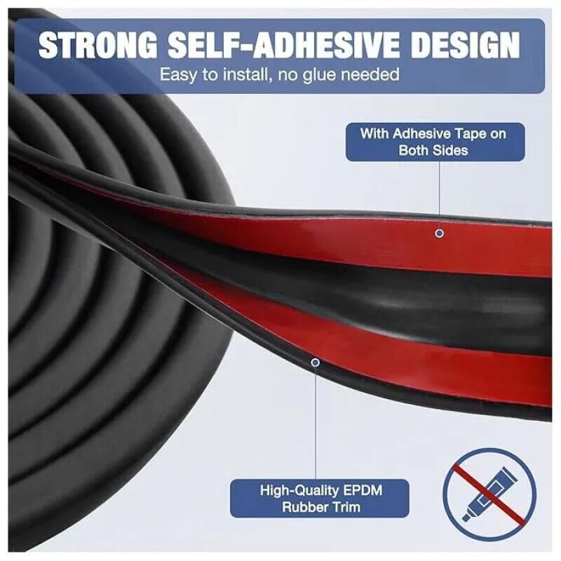 Protection bord de tole EPDM joint caoutchouc en u joint porte voiture adhesif noir caoutchouc protection metal verre (3m, 2mm) - 2