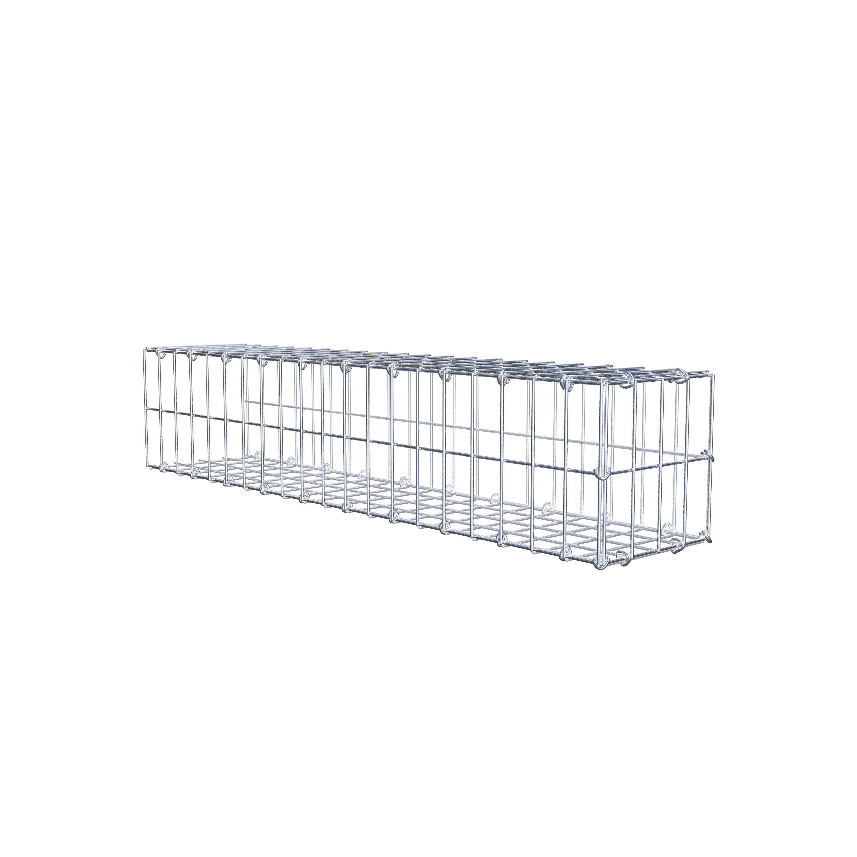 Gavión para alargar en acero galvanizado 100x20x20cm (LxAxP), malla 5 x 10cm, Anillo en C, sin rejilla frontal - 7