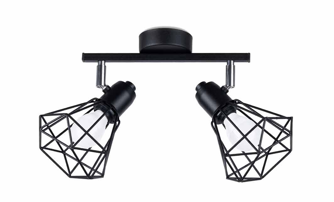 Lampa sufitowa wisząca Artemis czarna-chromowana 2xE14x40W industrialna wym: 19 x 31 x 17 cm metal Sollux Lighting