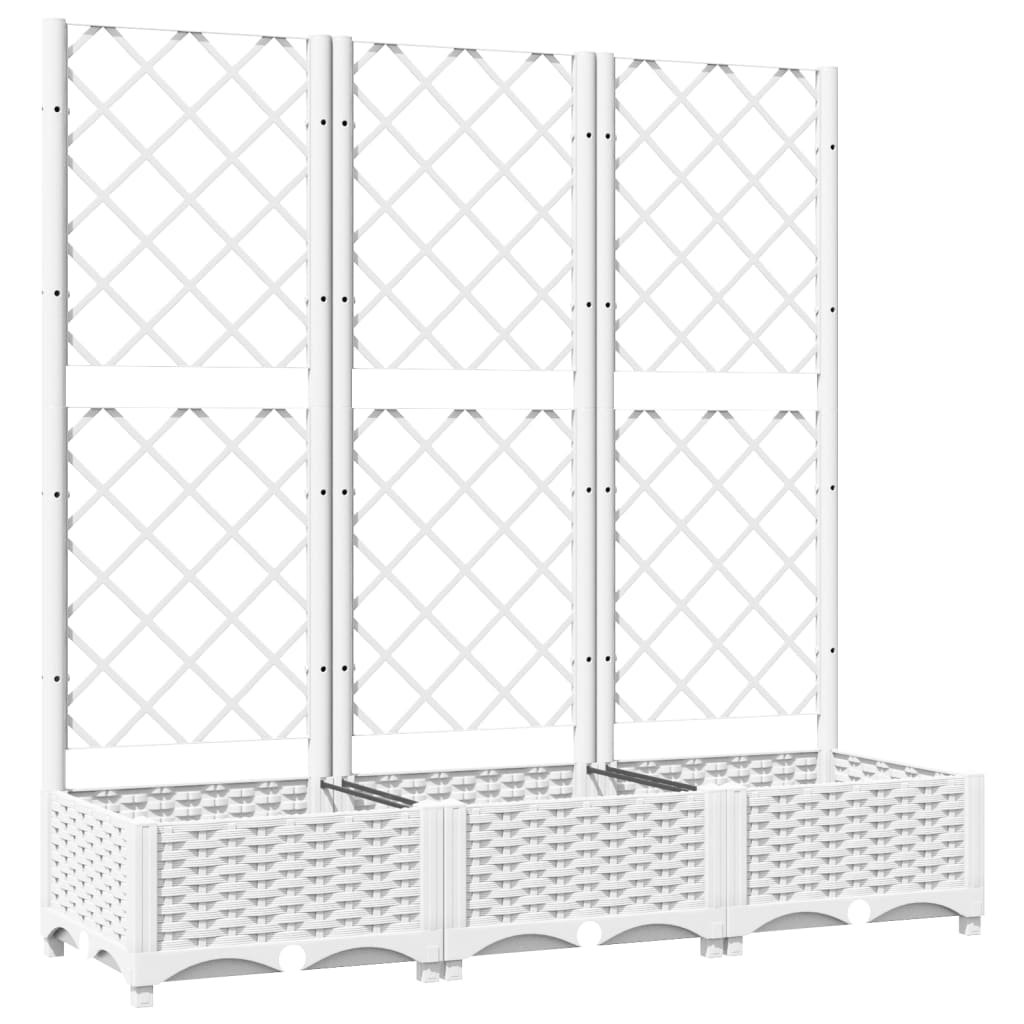 Maison Exclusive - Vaso de jardim com treliça branco 120x40x121,5 cm PP - 2