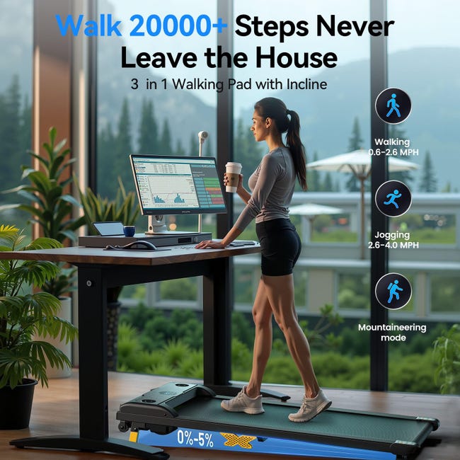 Sperax Tapis de marche pliable 2 en 1, tapis de course sous le bureau Sperax Tapis de marche pliable 2 en 1, tapis de course sous le bureau