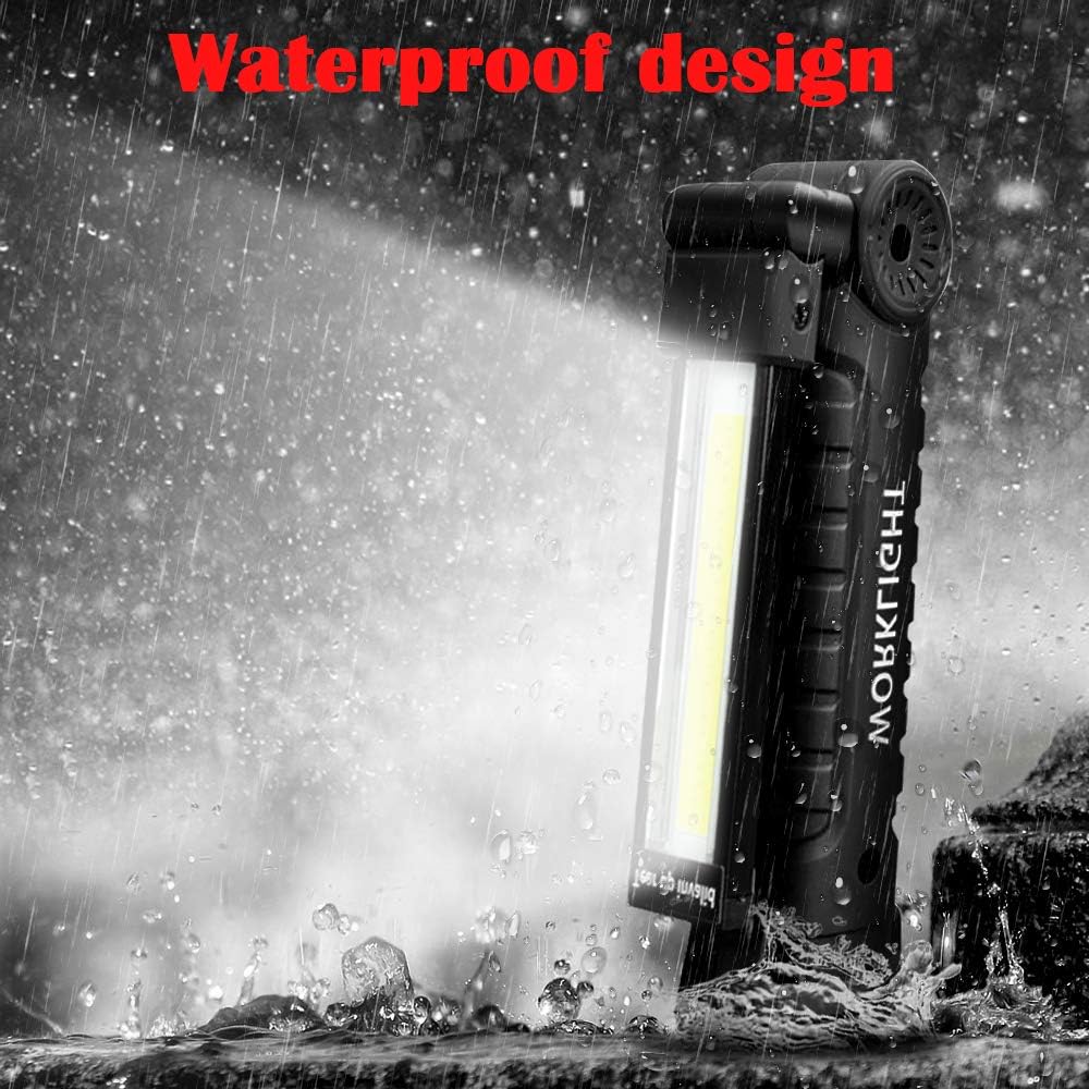 Lampe de travail COB rechargeable, lampe torche d'atelier, base magnétique, 5 modes d'éclairage - 5