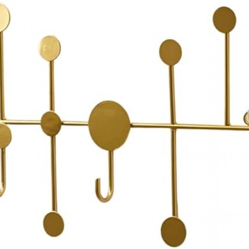 Wieszak ścienny na ubrania z 6 haczykami, uniwersalny wieszak na ubrania do wieszania płaszczy, plecaków, czapek, złoty