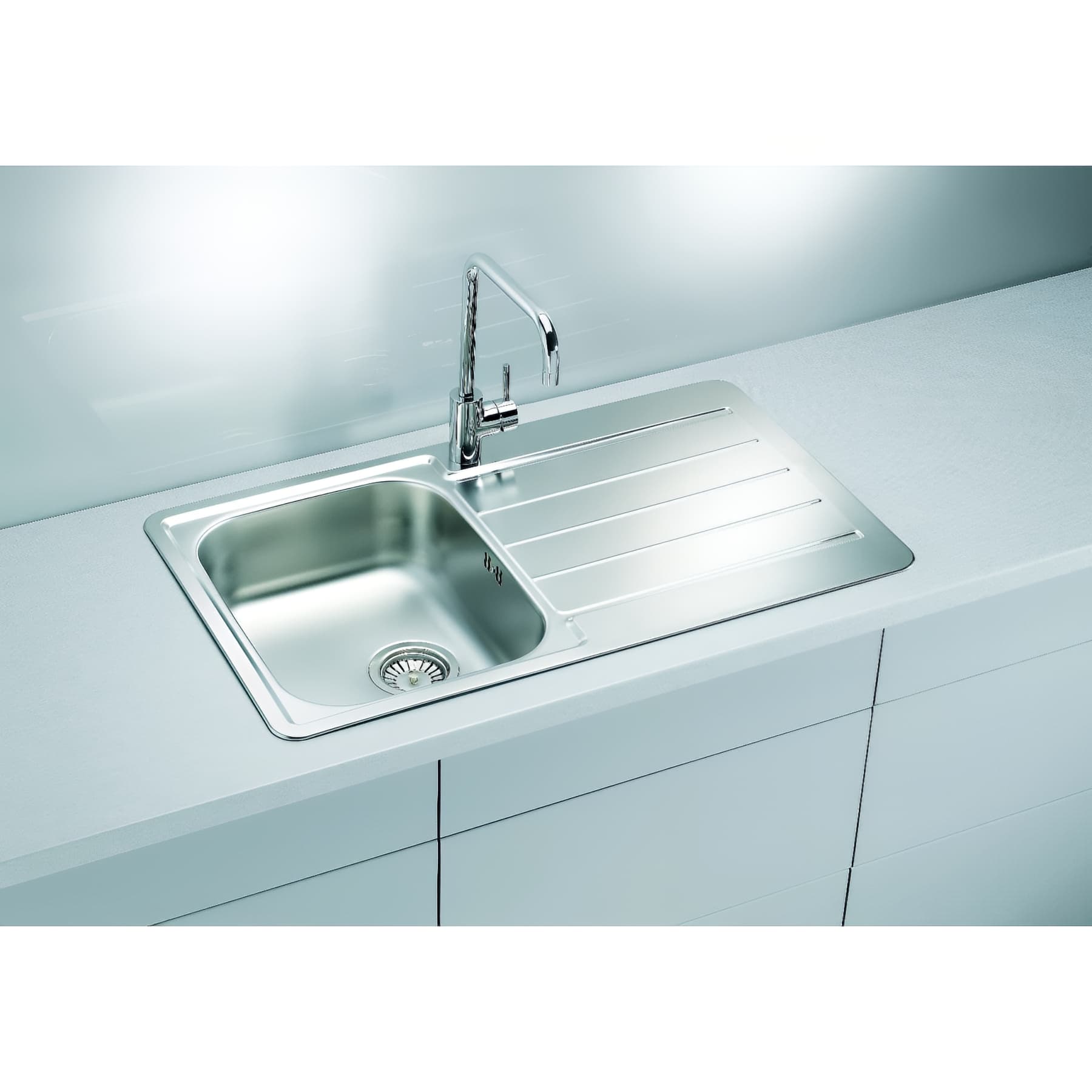 EVIER EGOUTTOIR 1 CUVE INOX MICRO-STRUCT ENCASTR LINE+ INOX 86T - 4