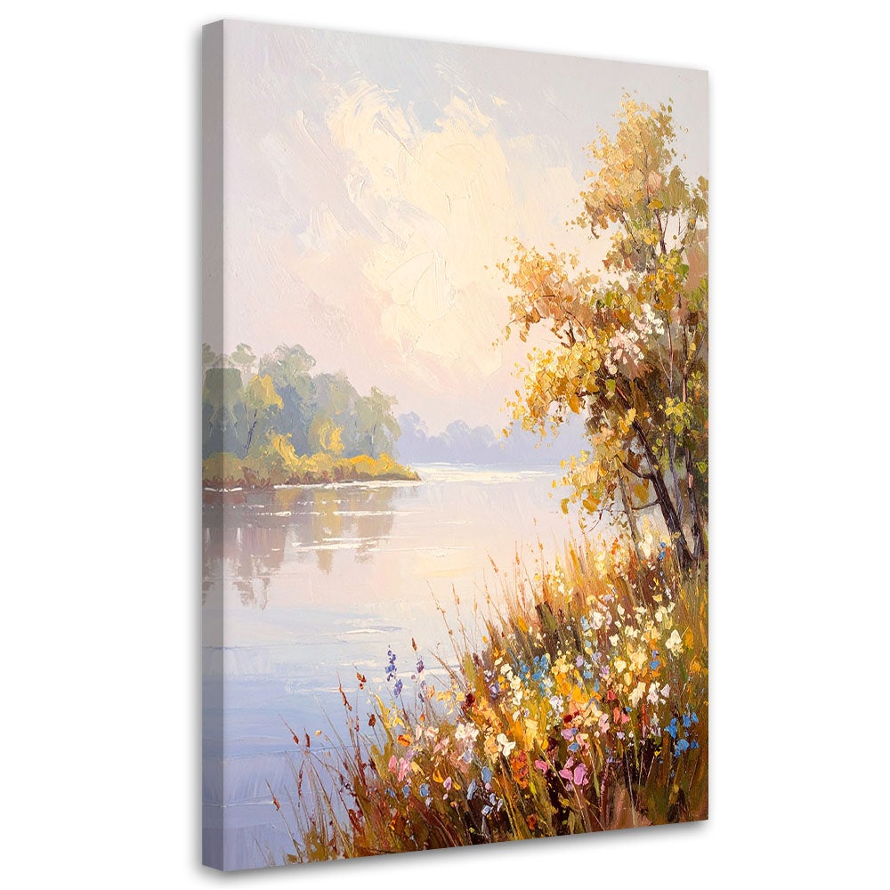 Obraz do salonu sypialni krajObraz rzeka drzewa natura 40x60